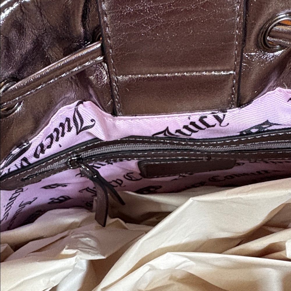 Juicy Couture Vintage Black Daydreamer Silver Metallic Trim and Heart Charm. - Picture 3 of 3
